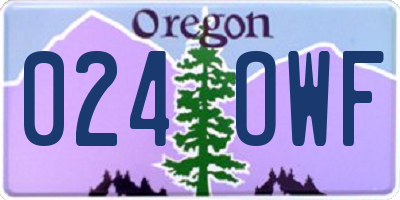 OR license plate 024OWF