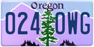 OR license plate 024OWG