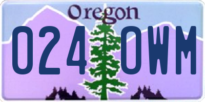 OR license plate 024OWM