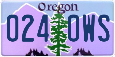 OR license plate 024OWS