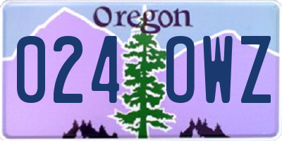 OR license plate 024OWZ