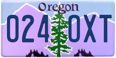OR license plate 024OXT