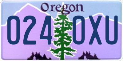 OR license plate 024OXU