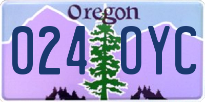 OR license plate 024OYC