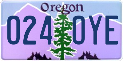 OR license plate 024OYE