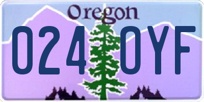 OR license plate 024OYF