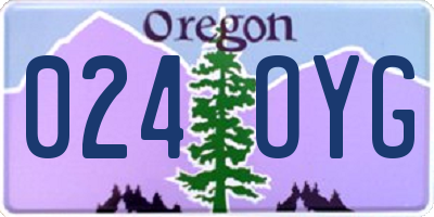 OR license plate 024OYG