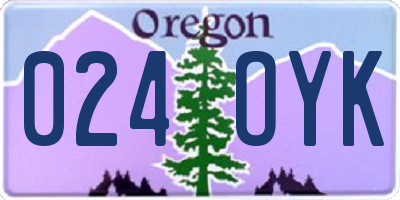 OR license plate 024OYK