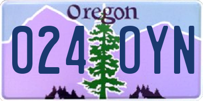 OR license plate 024OYN