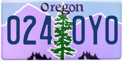 OR license plate 024OYO