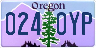 OR license plate 024OYP
