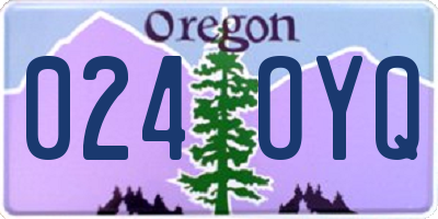 OR license plate 024OYQ
