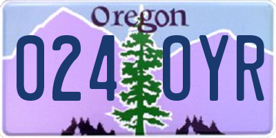 OR license plate 024OYR