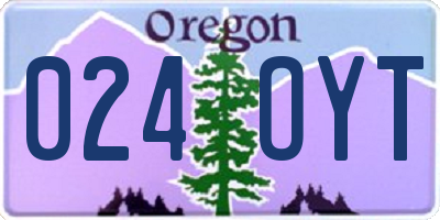 OR license plate 024OYT