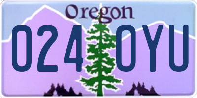 OR license plate 024OYU