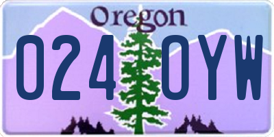 OR license plate 024OYW