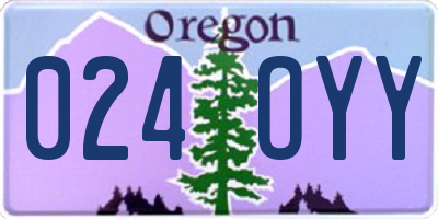 OR license plate 024OYY