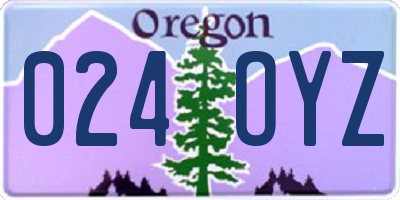 OR license plate 024OYZ