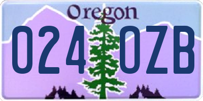 OR license plate 024OZB