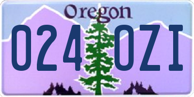 OR license plate 024OZI