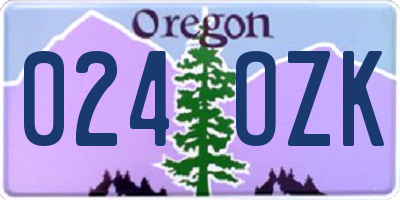 OR license plate 024OZK