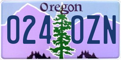 OR license plate 024OZN