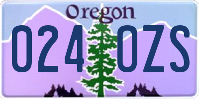 OR license plate 024OZS