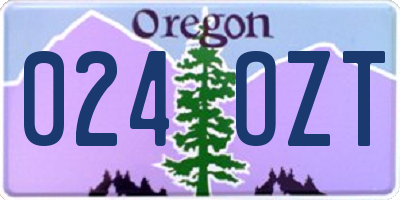 OR license plate 024OZT