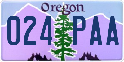 OR license plate 024PAA
