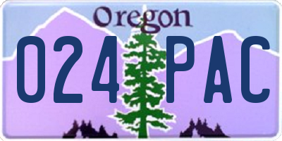 OR license plate 024PAC