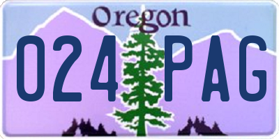 OR license plate 024PAG