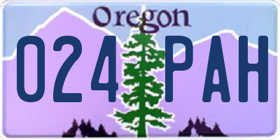 OR license plate 024PAH