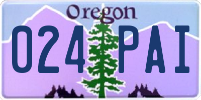 OR license plate 024PAI