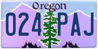 OR license plate 024PAJ