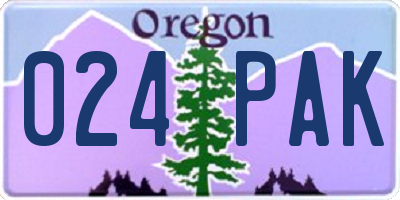 OR license plate 024PAK