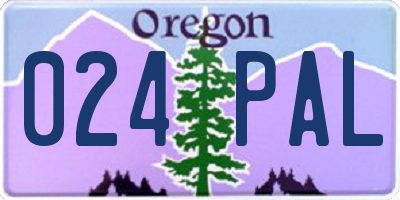 OR license plate 024PAL