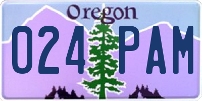 OR license plate 024PAM