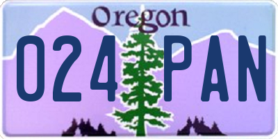 OR license plate 024PAN