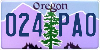 OR license plate 024PAO