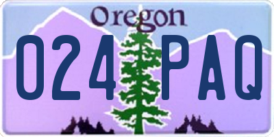 OR license plate 024PAQ