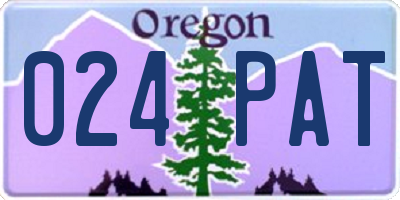 OR license plate 024PAT
