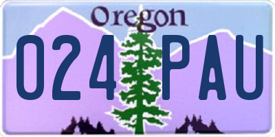 OR license plate 024PAU