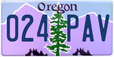 OR license plate 024PAV
