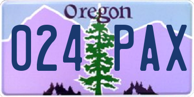 OR license plate 024PAX