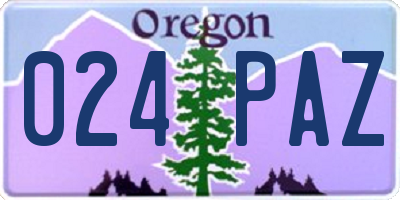 OR license plate 024PAZ