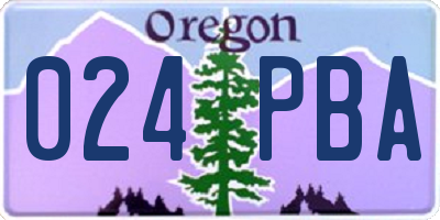 OR license plate 024PBA