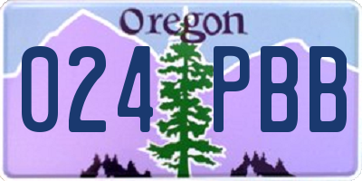 OR license plate 024PBB