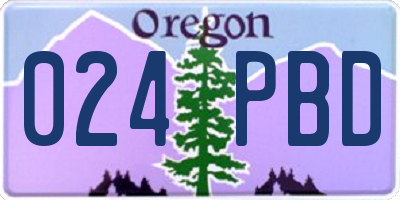 OR license plate 024PBD