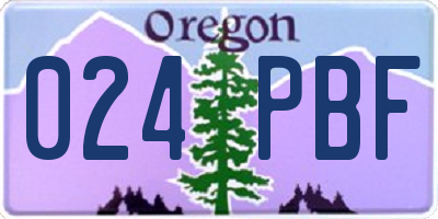 OR license plate 024PBF