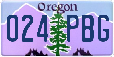 OR license plate 024PBG